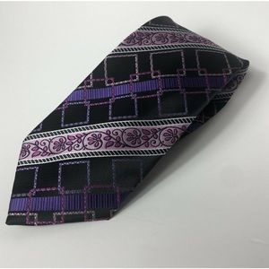 Bruno Piattelli  Abstract Black Purple‎ Handmade Tie Retro Necktie 58”